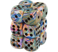 Chessex 16mm d6 with pips Dice Blocks (12 Dice) - Festive Vibrant w/brown