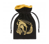 Dragon Black & Golden Velour Dice Bag