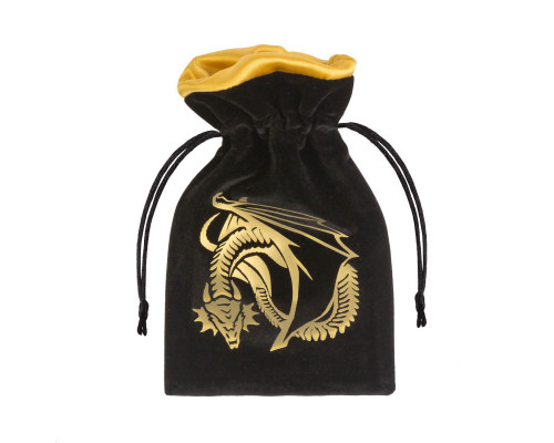 Dragon Black & Golden Velour Dice Bag