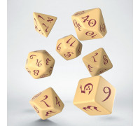 Classic RPG Beige & Burgundy Dice Set (7)