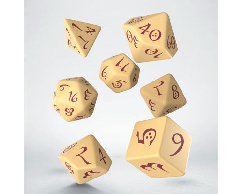 Classic RPG Beige & Burgundy Dice Set (7)