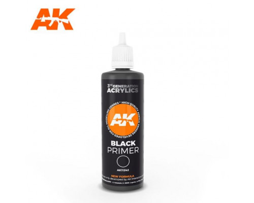 100ml Black Primer 3rd Gen AK Interactive AK11242