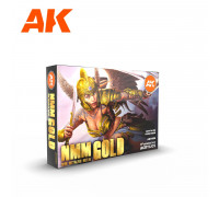 NMM Non Metallic Metal - GOLD- 3rd Gen Acrylic Set AK Interactive - AK11606