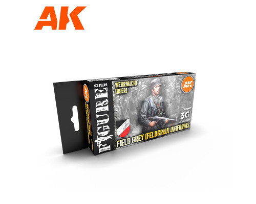 German Field Grey Uniforms 3G Paint Set - AK Interactive - AK11627