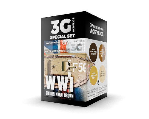 WWI British Colors Modulation 3G Paint Set - AK Interactive - AK11644