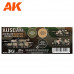 AUSCAM Colours Australian DPCU 3G Paint Set - AK Interactive - AK11649