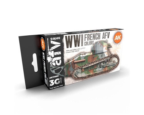 WW1 French AFV Colors 3G Paint Set - AK Interactive - AK11660