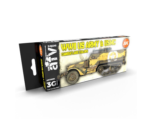 WWII US Army And USMC Camouflage Colors - AK Interactive - AK11668