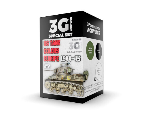 US Tank Colors Europe 1944-45 3G Paint Set - AK Interactive - AK11675