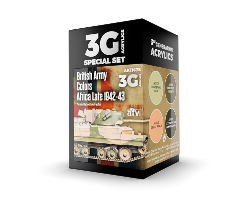 British Army Colors Africa Late 1942-43 Paint Set - AK Interactive - AK11678