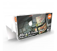 Black & Cream White Vehicle Interiors 3G Paint Set - AK Interactive - AK11683