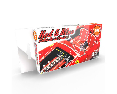 Red & Blue Vehicle Interiors 3G Paint Set - AK Interactive - AK11685