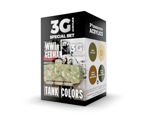 WWI German Tank Colors 3G Paint Set - AK Interactive - AK11686