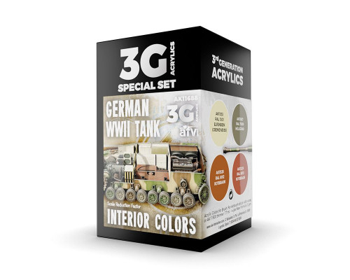 German WWII Tank Interior Colors 3G Paint Set - AK Interactive - AK11688