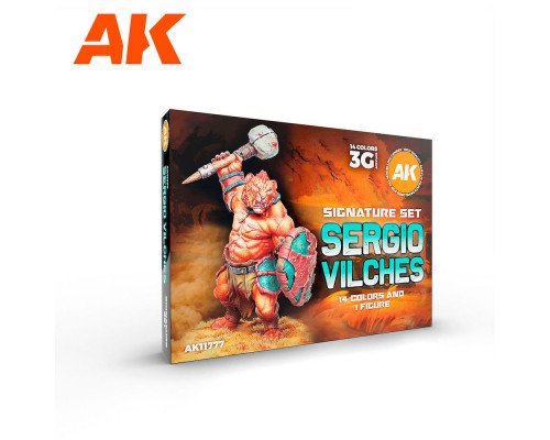 AK Interactive Sergio Vilches - 3Gen Signature Set - 14 Colours & 1 Figure - AK11777