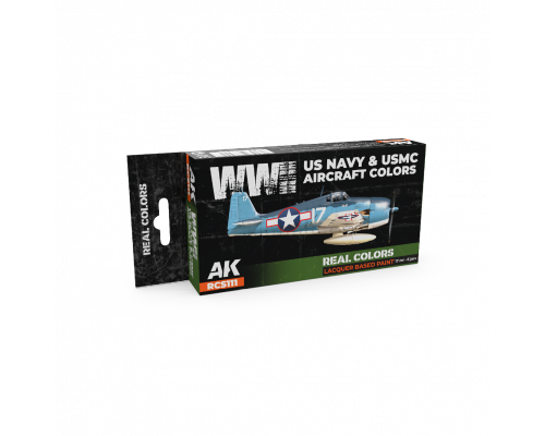 WWII US Navy & USMC Aircraft Colors SET - Real Color RCS111 - AK Interactive