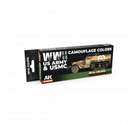WWII US Army & USMC Camouflage Colors SET - Real Color RCS129 - AK Interactive