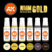 NMM Non Metallic Metal - GOLD- 3rd Gen Acrylic Set AK Interactive - AK11606