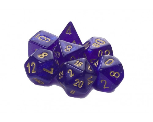 Chessex Borealis Mini-Polyhedral Royal Purple/gold Luminary 7-Die Set