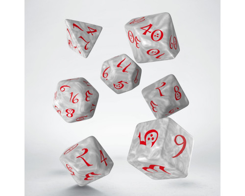  Classic RPG Pearl & red Dice Set (7)