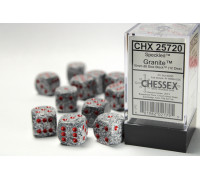 Chessex Speckled 16mm d6 with pips Dice Blocks (12 Dice) - Granite