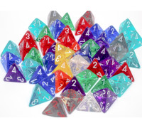 Chessex Translucent Bags of 50 Dice - Bag of 50: Translucent d4