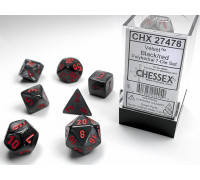 Chessex Velvet 7-Die Set - Black w/red