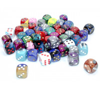 Chessex Gemini Bags of 50 Asst. Dice - Loose Gemini 16mm d6 w/pips Dice