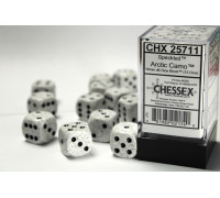 Chessex Speckled 16mm d6 with pips Dice Blocks (12 Dice) - Arctic Camo