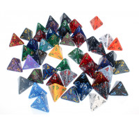 Chessex Speckled Bags of 50 Asst. Dice - Loose Speckled Polyhedral d4 Dice