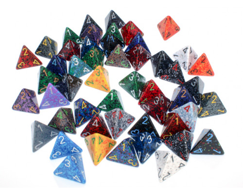 Chessex Speckled Bags of 50 Asst. Dice - Loose Speckled Polyhedral d4 Dice
