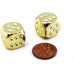 Chessex Specialty Dice Sets - Gold-Plated Metallic 16mm d6 with pips Pair (2)