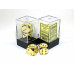 Chessex Specialty Dice Sets - Gold-Plated Metallic 16mm d6 with pips Pair (2)
