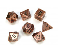 Chessex Specialty Dice Sets - Solid Metal Copper Colour Poly 7 die set