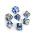 Chessex Gemini Polyhedral 7-Die Set - Blue-Steel w/white