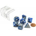 Chessex Gemini Polyhedral 7-Die Set - Blue-Steel w/white