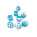 Chessex 12mm d6 with pips Dice Blocks (36 Dice) - Pearl Turquoise-White/Blue