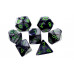 Chessex - Gemini® Mini-Polyhedral Black-Grey/green 7-Die Set