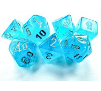 Chessex - Luminary™ Mini-Polyhedral Sky/silver 7-Die set