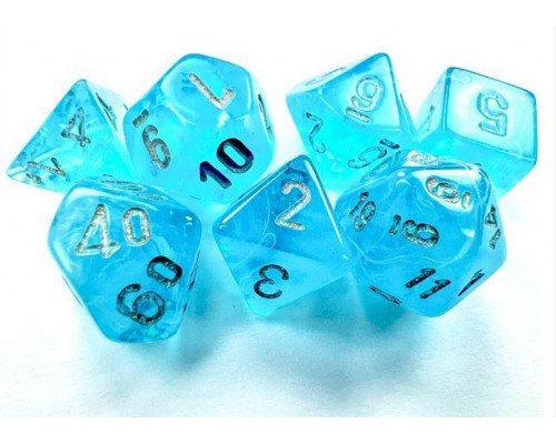 Chessex - Luminary™ Mini-Polyhedral Sky/silver 7-Die set