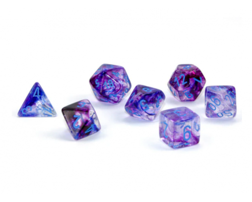 Chessex 7 Die Sets - Nebula TM Nocturnal/blue Luminary 7-Die Set