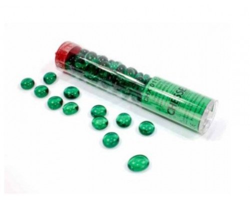 Chessex Gaming Glass Stones in Tube - Crystal Dark Green (40)