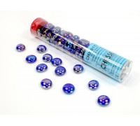 Chessex Gaming Glass Stones in Tube - Iridized Dark Blue (40)