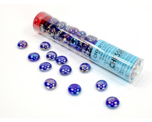 Chessex Gaming Glass Stones in Tube - Iridized Dark Blue (40)