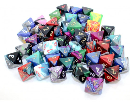 Chessex Gemini Bags of 50 Asst. Dice - Loose Gemini Poly. d8 Dice