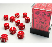 Chessex Opaque 16mm d6 with pips Dice Blocks (12 Dice) - Red w/white