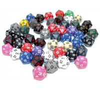 Chessex Opaque Bags of 50 Asst. Dice - Loose Opaque Polyhedral d20 Dice