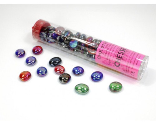 Chessex Gaming Glass Stones in Tube - Assorted Iridized (40)