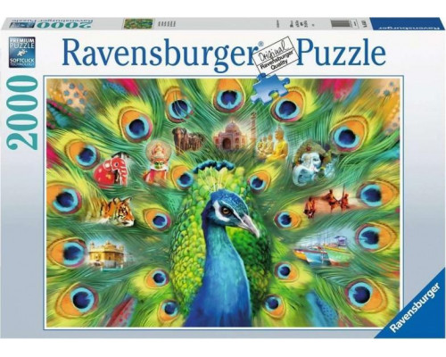 Ravensburger Puzzle 2000 elementów Pawia kraina