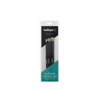 Vallejo - Brush Set / Dry Brush - Dry Brush Set - Natural Hair (S, M & L)